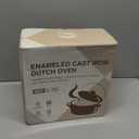 Enameled Cast Iron Dutch Oven - Umite Chef 5QT Pot with Lid & Cotton Potholders - Heavy-Duty Cookware for Bread Baking, Braising, Stews, Roasting(Cream White)