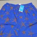 NORTHYARD Mens Swim Trunks 5" Beach Swim Shorts Quick Dry Bathing Suit with Mesh Liner Packable, Blue Starfish, L