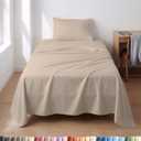 Lightweight 3 Piece Bed Sheet Set Twin Size - Cooling Sheets for Hot Sleepers - Soft Breathable Bedding Set w/ 8-16 Inch Deep Pockets - 1 Flat & 1 Fitted and 1 Pillowcase - Wrinkle Resistant - Wheat