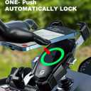 Kewig Motorcycle Fork Stem Phone Mount with Qi 15W Wireless Charger & USB C 20W Fast Charging Port, One-Push Automatically Lock & Quick Release Handlebar Phone Holder for 4.0-6.9" Phone