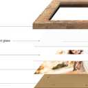 iRahmen 11x14 Picture Frame Set of 2 with Tempered Glass, Rustic Brown Frame Display 8x10 Pictures with Mat or 11 x 14 Without Mat, Wooden Photo Frame for Horizontal or Vertical Wall Mount