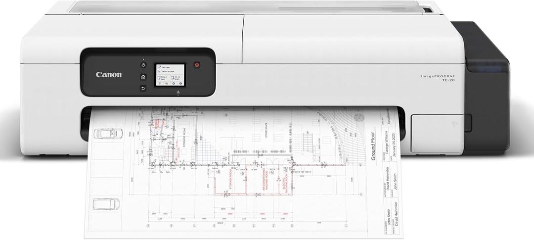 Canon imagePROGRAF TC-20  Single Function Printer | 24" Large Format Poster & Plotter Printer - Automatic Roll & Cut Sheet Paper Feeder, USB, Wi-Fi, LAN,White