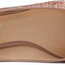 FEVERSOLE Women's Macaroon Colorful Memory Foam Cushion Insock Patent Ballet Flat, Glitter Rose Gold Pointed, 9