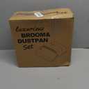 Broom and Dustpan Set,Broom with Dustpan Combo Set Dust pan with Long Handle, for Home Kitchen Room Office Lobby Floor Use Upright Stand Up(Gray&Red)