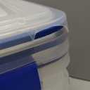 IRIS USA WeatherPro 27 Qt Storage Bins with Lids, 3 Pack, BPA-Free Plastic Gasket Box with Tight Latch and Seal, Stackable Nestable Tote Tub - Clear/Blue