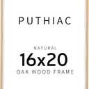 puthiac 16x20 Picture Frames for Wall - Minimalist 16x20 Oak Wood Frames, 16"x20" Picture Frame Wood, Natural Solid Wooden Picture Frames for Wall Art Photo and Prints(1 Pack, Beige)