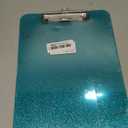 Sparkly Clipboard with Pen Holder Clear Plastic Glitter Clip Board Hanging Shiny Clipboards with Low Profile Metal Clip Letter A4 Size for Taecher Women Office School (Clear Green)