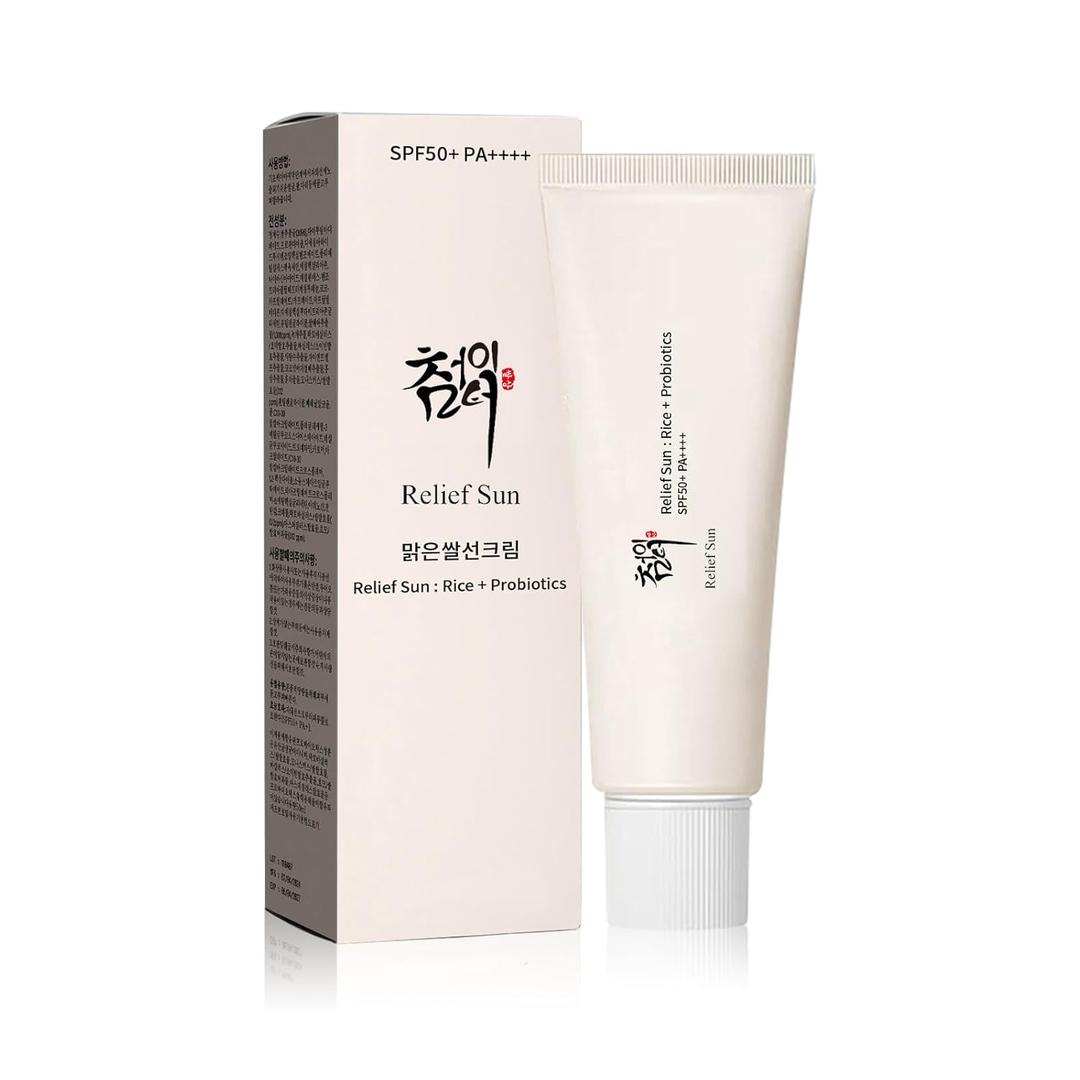 Organic Korean sunscreen SPF50+, PA++++ Riceand Probiotics | Korean Skin Care Solution for All Skin TypesNourishing Skin Protection and UV Def1PCS)