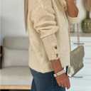 GORGLITTER Women's Button Down Cardigan Knit Sweaters Old Money Clothes Cozy Holiday V Neck Long Sleeve Cardigans Tops (L)