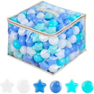 MoonxHome Ball Pit Balls for Toddlers, BPA Free Crush Proof Plastic Toy Balls for Ball Pit, Children's Pool Water Toys, Macaron Ocean Balls for Play Tent 2.15 Inch Pack of 100 200 500 800 1000
