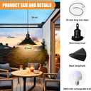 Bailoch 2 Pack Black Portable Battery Operated Hanging Lights, Rechargeable Wireless Outdoor Pendant Light with Remote, Battery Powered Chandelier Lantern Fixture for Indoor Outdoor Gazebo Porch Patio