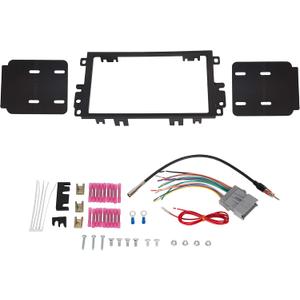 ECOTRIC Double DIN Installation Dash Kit W/Wire Harness Compatible with Select 1992-2012 Buick Chevy GMC Compatible Vehicles Listed Below