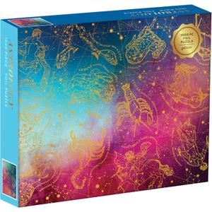 Galison Astrology 1000 Piece Jigsaw Puzzle for Adults, Foil Puzzle with Astrological Star Signs