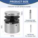 3TO Glass Railing Standoff - Marine Grade SS316 Innovative Standoffs for Balcony Stair Railing Modern Design Clamp Comes with Mounting Wrench (12, Brushed Finish)