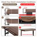 SUREUP9 Under Desk Cable Management Tray, Expandable 25.2"38.6", No Drill Clamp Mount, Cord Management Heavy Duty Carbon Steel Standing Cord Organizer for Home, Office, Gaming, Desk, Black