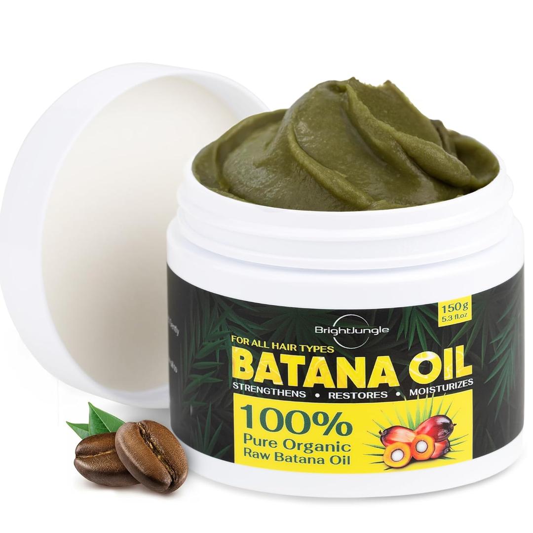Raw Batana Oil for Hair Growth Hair & Scalp Oil for Thickness & Shine Men & Women - 100% Pure, Organic, Cold-Pressed 5.3oz (150g) Dr. Sebi Approved Nourishing