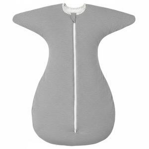 ZIGJOY SharkFin Transitional Swaddle for Newborn  2.5 Tog Rayon Made from Bamboo Transition Swaddle Sleep Sack 612 Months Baby Arms Up Swaddle Blanket with 2Way Zipper, Grey