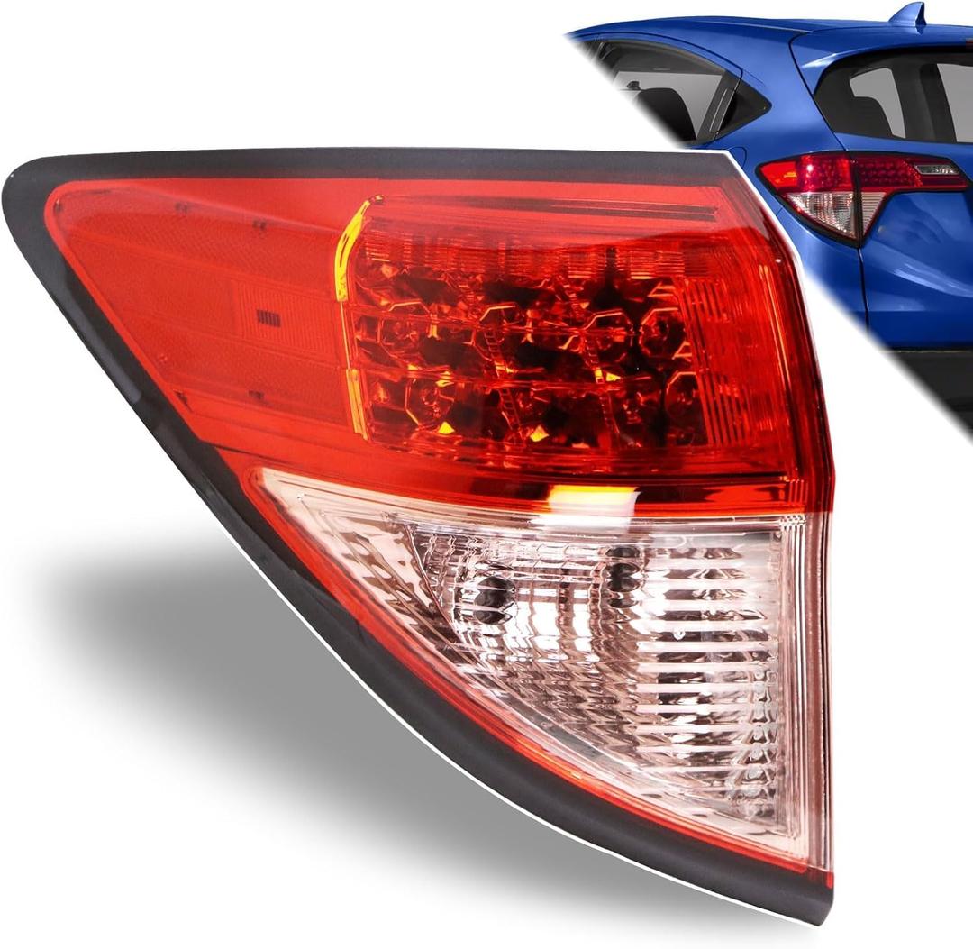 Tail Light Outer Compatible With 2016-2022 Honda HR-V HRV Sedan Left Driver Side Taillight LED Brake Without Turning Bulb Replace 33552-T7S-A01