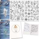 Patemby 50Pcs Embroidery Pattern Water Soluble Embroidery Stabilizers, Stick and Stitch Embroidery Paper Wash Away with Pre-Printed Pattern Designs Stencils Transfers for Hand Sewing Lover Beginner (Flower)