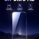 2 x LISEN 2 Pack [Top 9H+ Hardness] Glass for iPhone 16/15 and iPhone 14 Pro Screen Protector, Military Grade Shatterproof 8K HD Auto Dust-Elimination Bubble Free Tempered Glass with Ultra Fit Tray