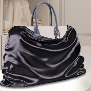 RUDONG M 2 Pack Satin Dust Bags for Handbag, Silky Cover With Drawstring, Black Purse Storage, Travel Pouch for Clothes and Shoes