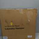 Double Laundry Hamper with Wheels and Lid, 120L Handwoven Laundry Basket