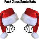 QIAONIUNIU Santa Hat - Adults Deluxe Xmas Christmas Hat Pack 2 pcs