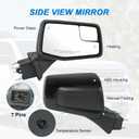 JDMSPEED Right Passenger Side Mirror Compatible with 2019-2024 Chevy Silverado 1500 Black Heated Power Glass Manual Folding Temperature Sensor Replace#GM1321583(7 Pins)