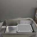 Extra Large Stainless Steel Litter Box with Lid, High Sided Enclosed Metal Cat Litter Pan, Dog Proof Front Entry Top Exit, Odor Control Easy Clean Leak Proof, Includes Scoop & Step, Light Gray