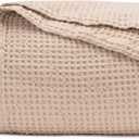Organic Cotton Waffle Weave Blanket - Premium Quality Waffle Knit Bed Blanket - Soft Cotton Bed Blanket Queen - 100% Organic Cotton Luxurious Best Waffle Blankets - 92"x92" (Ivory - Queen)