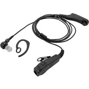 In-ear Loop Headset with Mic Dual PTT Hook Earpiece for Motorola APX900 APX1000 APX4000 APX6000 APX7000 APX8000 XPR6100 XPR6350 XPR6550 XPR7350 XPR7350e XPR7380e XPR7550 XPR7550e XPR7580 Radios