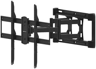Heavy Duty Dual Arm, Full Motion Articulating TV Mount for 37" to 80" TVs up to 132 lbs, Fits LED LCD OLED Flat Curved Screens, Black