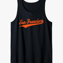 SAN FRANCISCO SF VARSITY SCRIPT VINTAGE SPORTS JERSEY STYLE Tank Top, Mens , Size Large