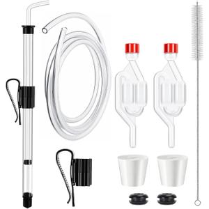 14 Auto Siphon-3/8 Racking Cane, Wine Siphon Pump with 5.5FT Tubing, Auto Siphon Clamp, Cleaning Brush, Airlock for Fermenting with Stoppers & Grommets, Siphoning Kit for Wine Making Homebrew