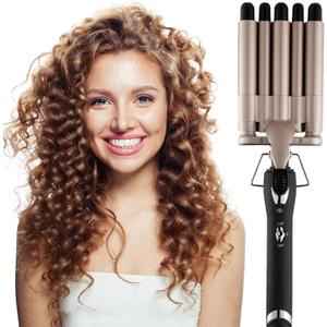 5 Barrel Curling Iron Wand 0.6 Inch Hair Crimper Waver Portable Two Temperature Setting Ceramic Hair Curler Curling Iron