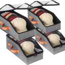Baseball Cap Organizer - 4pcs, Hat Storage Box and Closet Organizer with Hooks and Adjustable Straps