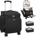 Relavel Rolling Makeup Case, Hair Tools Travel Bag Cosmetology Case on Wheels with 2 Clear Bags, Professional Hairstylist Bag Makeup Artist Storage Train Case Barber Organizer with 360° Spinner Wheels, Missing Pieces