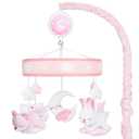 Crib Mobile for Girls, Baby Mobile for Crib with 12 Lullabies Digital Musical Box, 3 Modes, Volume & Songs Control, Pink Design for Nursey Decor