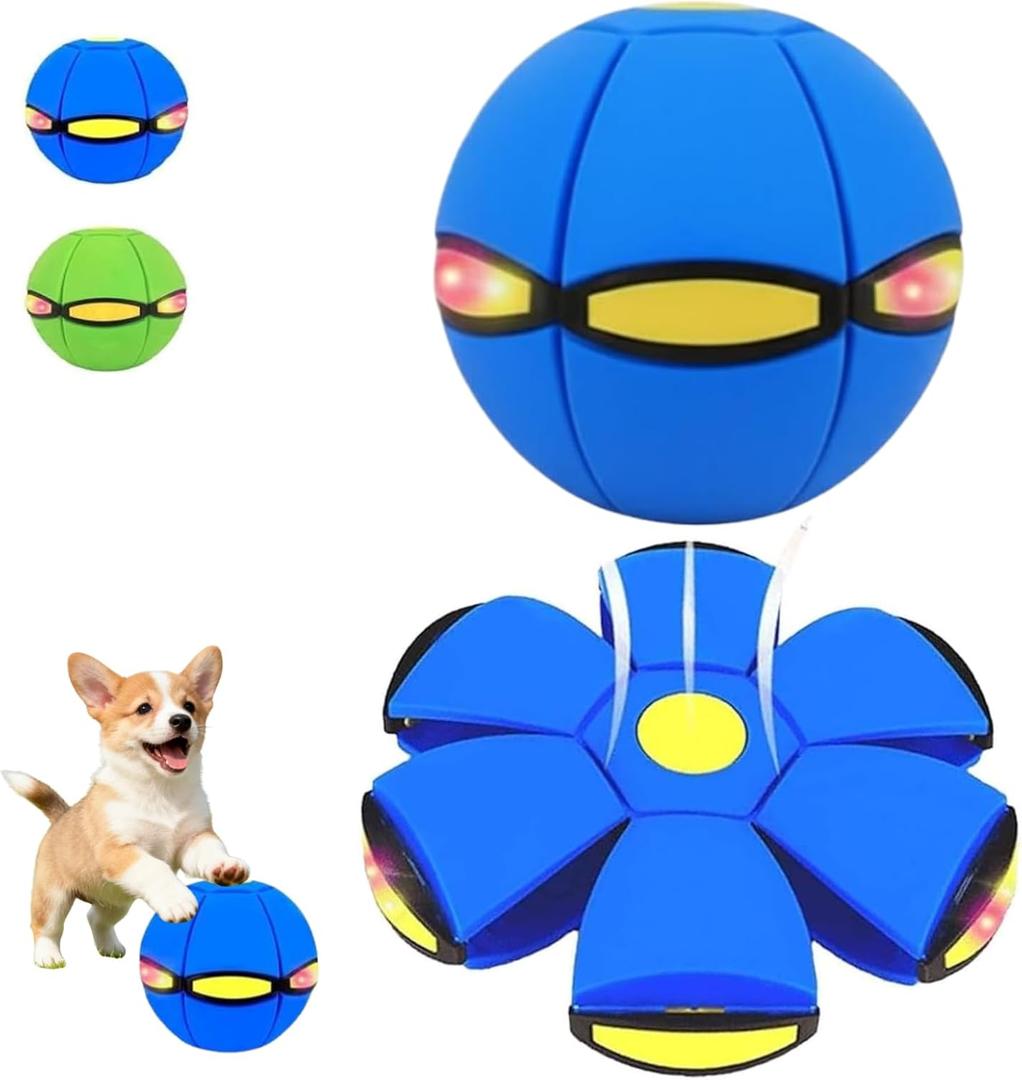 Magic Meta Ball,Magic Bouncing Ball,Metaball Flying Saucer,Pet Flying Saucer, Foldable, Dual Form Free Switching, Suitable for Indoor & Outdoor Use. (Blue)