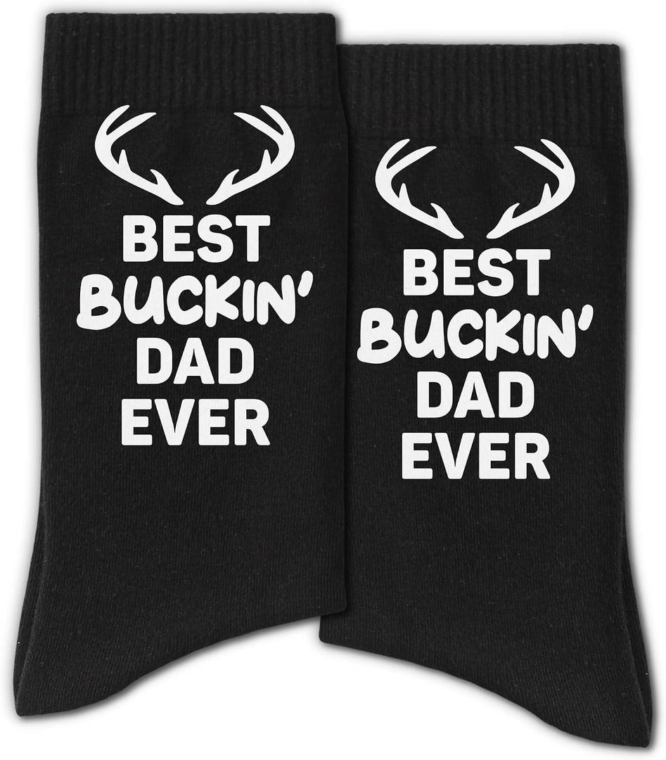 Funny Dad Uncle Grandpa Socks, Black Crew Socks for Family Men
