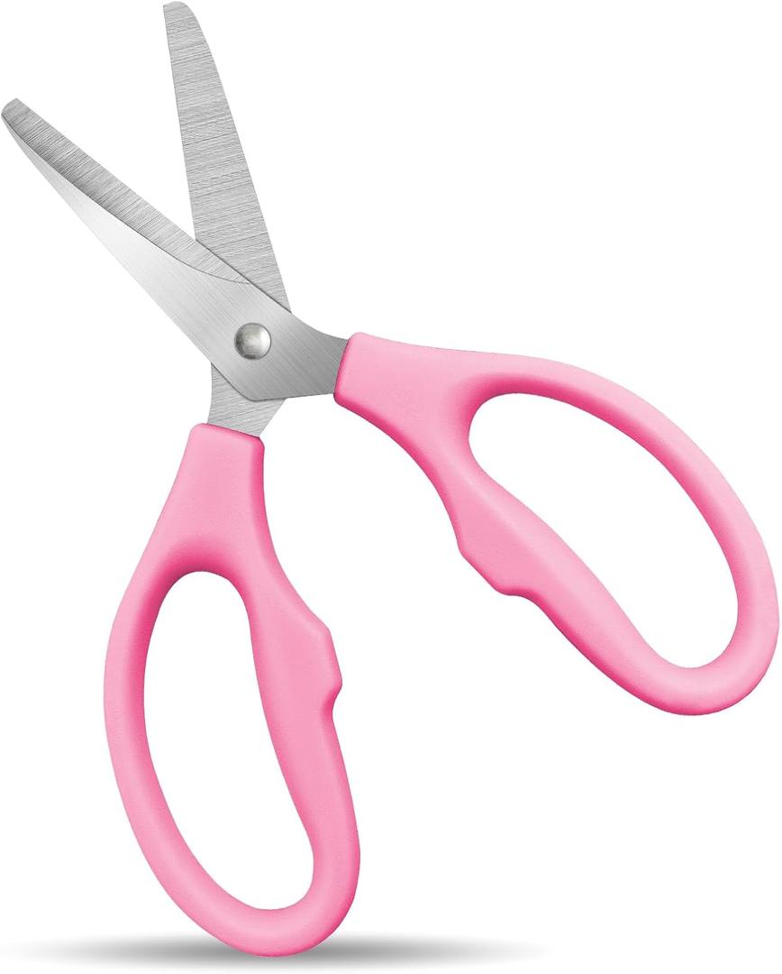 3 x Pink Scissors for School Multipurpose Stylish: 5 inch - Comfort Grip - Stainless Steel - Scissors with Home - Office - for Cutting Paper - Open Envelopes - Cut Tape