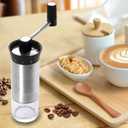 LHS Manual Coffee Grinder Stainless Steel Portable Hand Crank Coffee Mill Grinder Ceramic Conical Burr with Adjustable Coarseness for Home, Office or Traveling