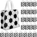 24 Pcs Soccer Goodie Bags, Soccer Bags with Handles, Non Woven Multi-Use Treat Favor Bag for Sports Theme Birthday Party Supplies Goody Bag, Team Gifts Party Celebrations Season End Parties Supplies