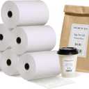 Sticky Thermal Receipt Paper 3 1/8" x 170' | 6 Rolls Linerless Wrinkle-Free Adhesive | For TOAST POS, Epson TM-L90, Kitchen Order, Delivery & Shipping Labels | Residue-Free