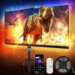 echosari TV Backlight Sync to Screen, TV Lights That Change with TV for 55-65 Inch Screen, 14.7Ft Smart Strip Lights APP Control with HD Camera Game & Music Sync