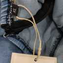 Women's Summer Strapless Denim Mini Dress with A-Line Design and Plated Bustier Corset (Light Blue). Size XL