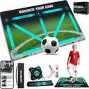 Soccer Training Mat With Technique Video Soccer Training Equipment Includes Football Trainer And Grip Socks Soccer Gifts Improve Coordination Anti-Slip Silent Absorption Mat For Footwork Training (Classic Style)