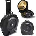 GORPANIX Cymbal Case With Foam Durable Cymbal Hard Cases, Fits Up to 10 * 21" Cymbals, Design for Drums Cymbal, 22" Rolling Cymbal Cases Upgrade from Cymbal Bag, Cymbal Bags With Wheels, Elite Black