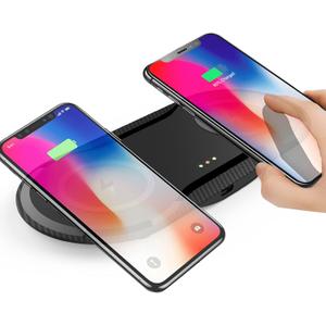 30W Fast Wireless Charger, Vchiming 2 in 1 Wireless Charging Pad, Dual 15W Wireless Charging Station for Galaxy iPhone AirPods Type C Cable Included, Black