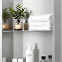 14x20 Inch Brushed Nickel Shower Niche, No Tile Needed Stainless Steel Recessed Bathroom Wall Niche with Double Shelves for Shower Storage